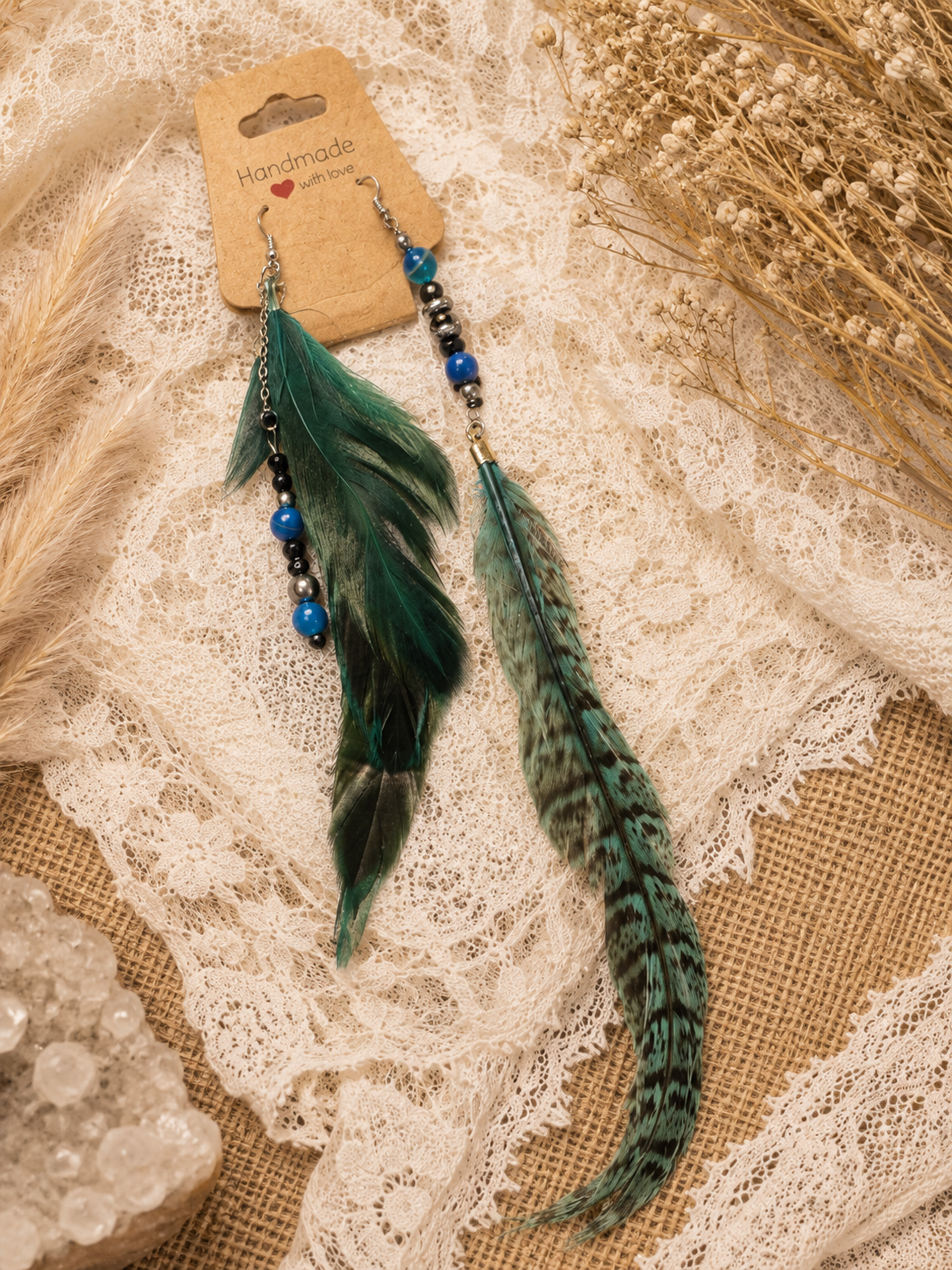 Whispering Sage Feather Earrings