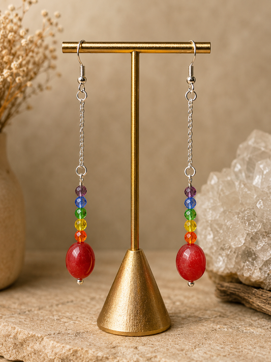 🌈 Moonlit Rainbow Drift Earrings